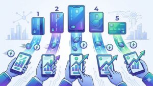 Иллюстрация платежных систем для быстрого вывода средств из легальных букмекерских контор в современном стиле